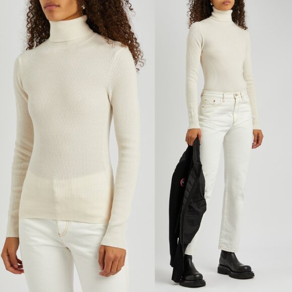 NWT Canada Goose Ladies Georgian Slim Turtle Neck Sweater North Star White Wool - Picture 1 of 10